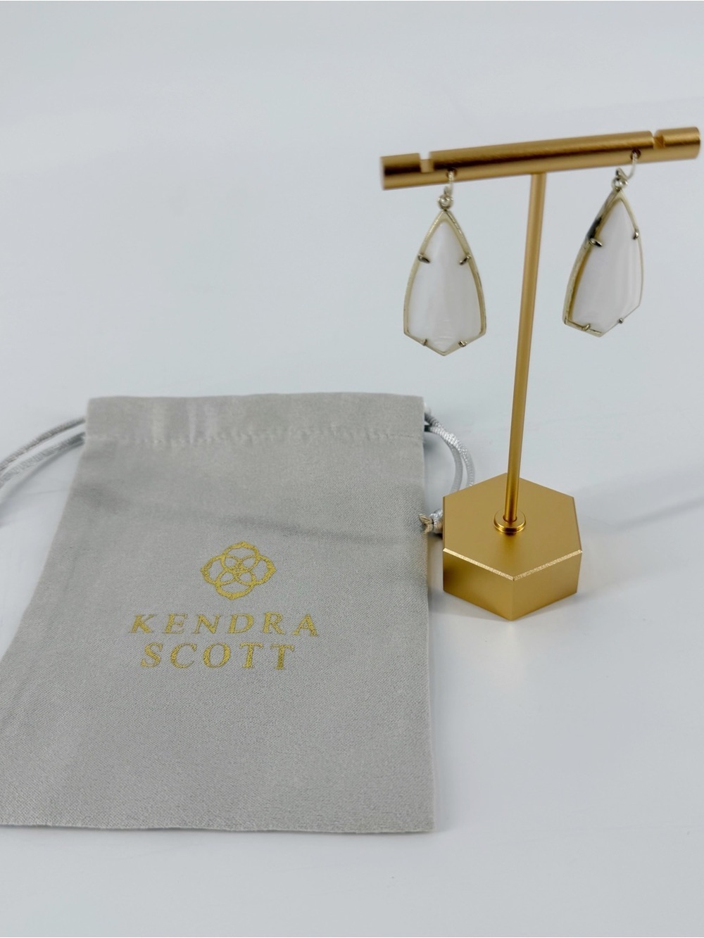 Kendra Scott White Gold Carla Earrings